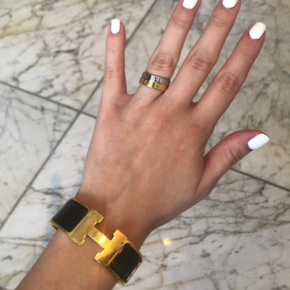 🧡SOLD🧡Hermes Clic Clac H Bracelet PM Wide Black - Picture 8 of 9